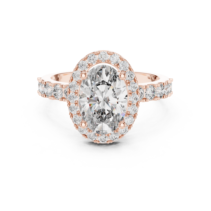 Bathilde Round Halo Pave Ring