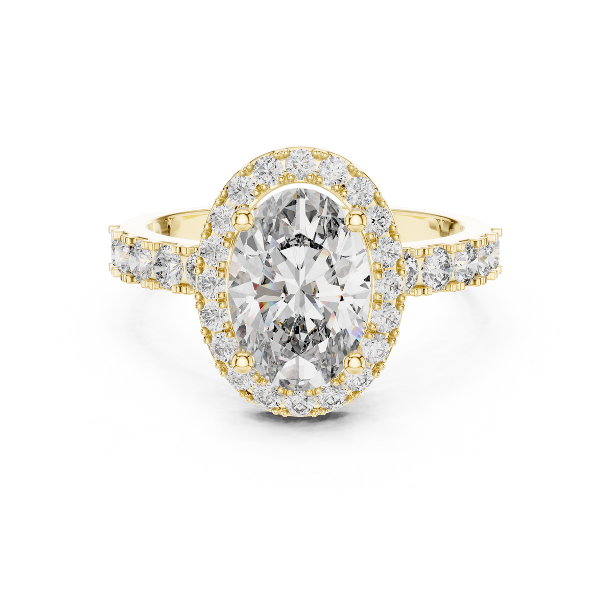 Bathilde Round Halo Pave Ring
