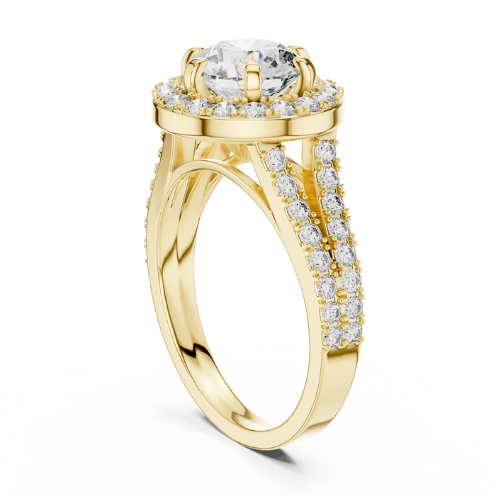 Coralie Halo Split-Shank Pave Lab-Grown Diamond Ring