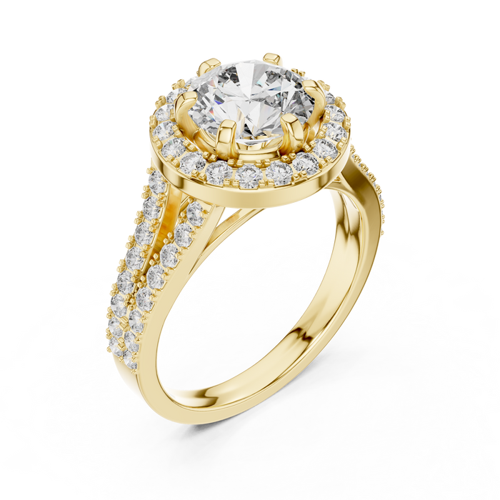 Coralie Halo Split-Shank Pave Lab-Grown Diamond Ring