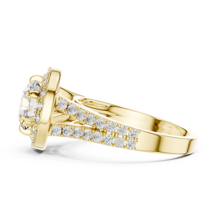 Coralie Halo Split-Shank Pave Lab-Grown Diamond Ring