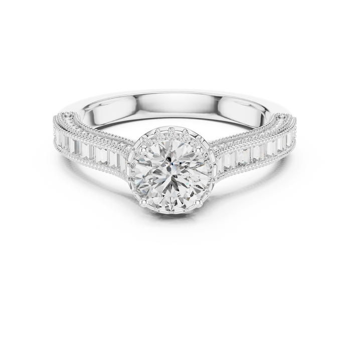 Domitille Baguette Vintage Halo Ring