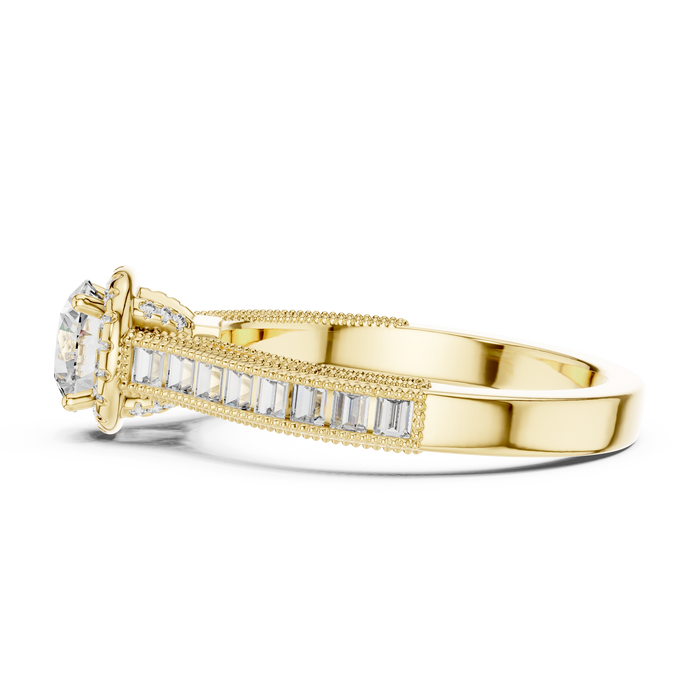 Domitille Baguette Vintage Halo Lab-Grown Diamond Ring