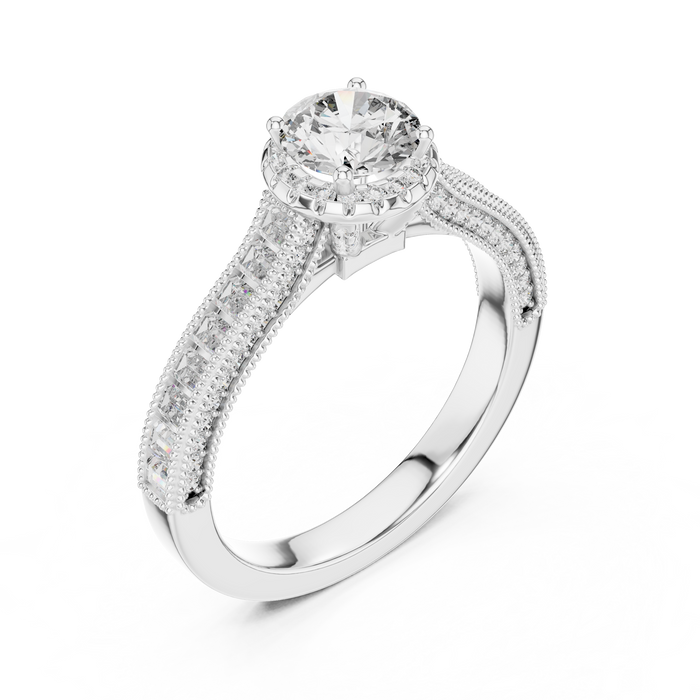 Domitille Baguette Vintage Halo Ring