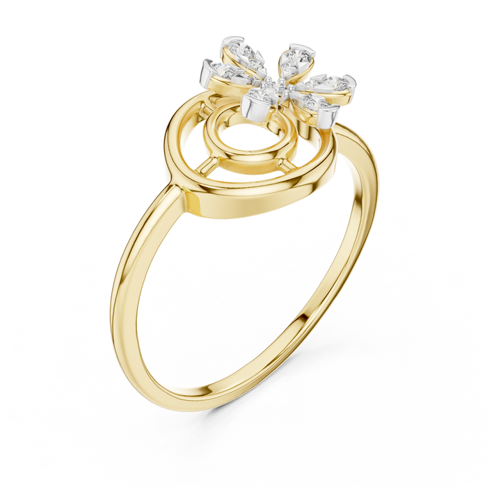 The Rosevine — Round Collet Ring