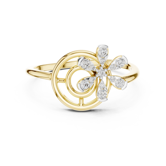 The Rosevine — Round Collet Ring