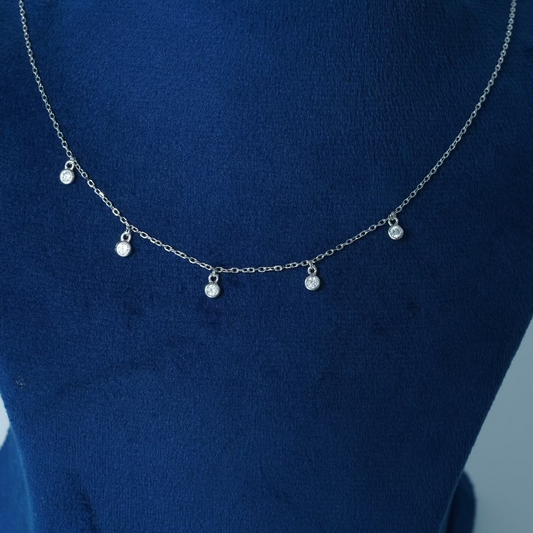 Effortless Chic: Sterling Silver 925 Rhodium-Plated Charm Necklace