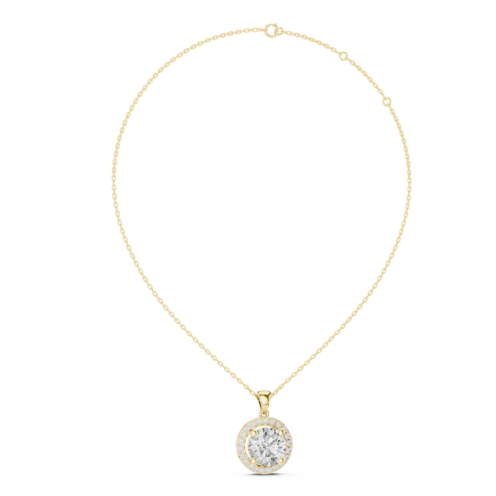 Noémie Round Halo Lab-Grown Diamond Pendant