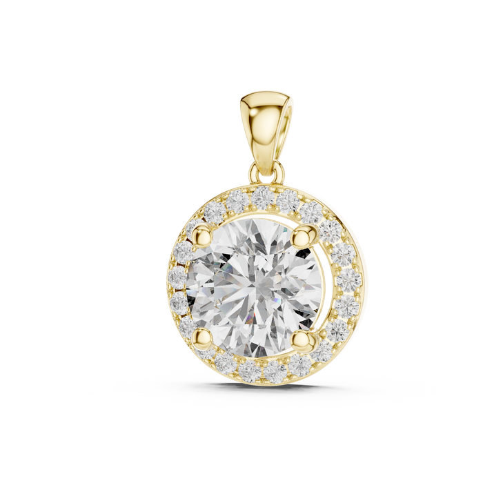Noémie Round Halo Lab-Grown Diamond Pendant