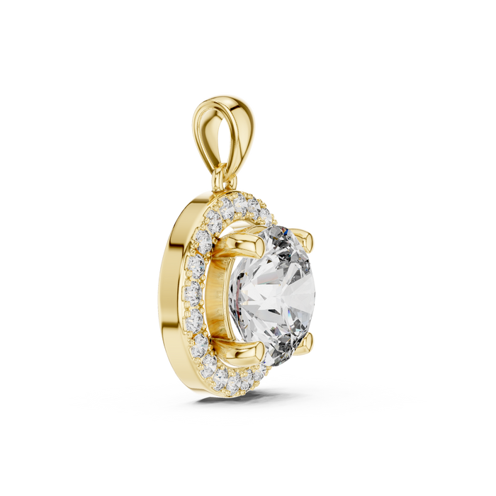 Noémie Round Halo Lab-Grown Diamond Pendant