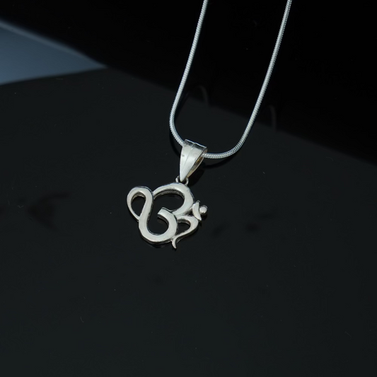 Divine Presence: Sterling Silver 925 Om Pendant